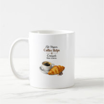 Koffie en Croissant Citaat Ochtend Cafe Design