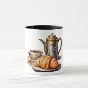 koffie en croissant Mok