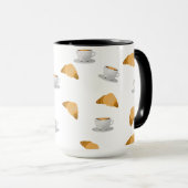 Koffie en Croissant Patroon Mok (Voorkant rechts)