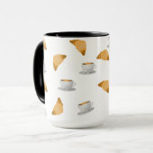Koffie en Croissant Patroon Mok (Voorkant links)