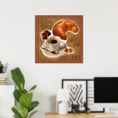 Koffie en croissants poster (Thuiskantoor)
