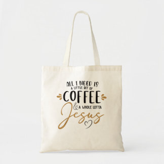 Koffie en de hele partij Jezus Lover Coffee Christ Tote Bag