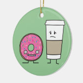 Koffie en donut keramisch ornament (Links)