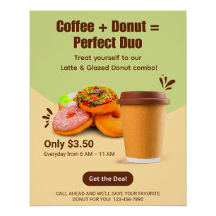 Koffie en donuts op maat - het perfecte duo perfect poster