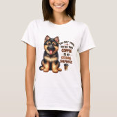 Koffie en Duitse herder T-shirt (Voorkant)
