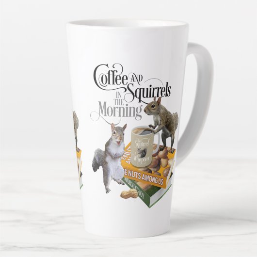 Koffie en eekhoorntjes - Funny Squirrel Lover Latte Mok (Rechterhoek)