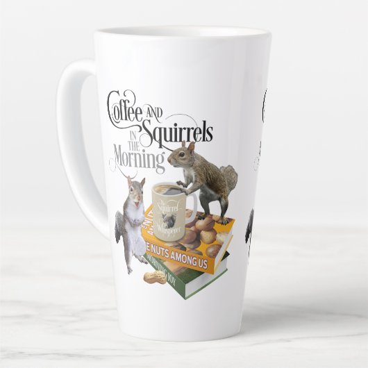 Koffie en eekhoorntjes - Funny Squirrel Lover Latte Mok (Linkerhoek)
