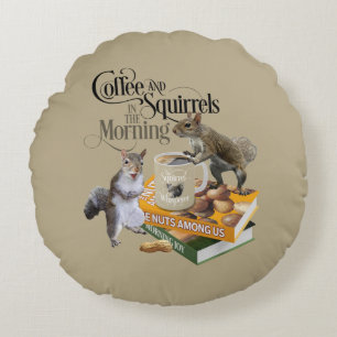 Koffie en eekhoorntjes - Funny Squirrel Lover Rond Kussen