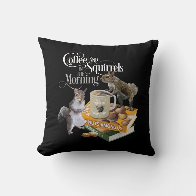 Koffie en eekhoorntjes - Funny Squirrel Lover Thro Kussen (Voorkant)