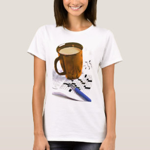 Koffie en een kruiswoordje t-shirt