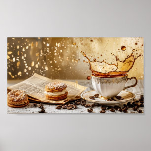 Koffie en gebak poster