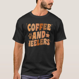 Koffie en hielers hond rood blauw Australische vee T-shirt