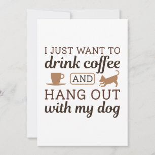 Koffie en hond bedankkaart