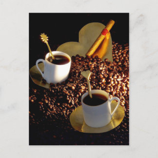 Koffie en kaartje briefkaart