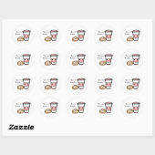 Koffie en kaneel Bun Ronde Sticker (Vel)