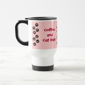 Koffie en kat haarroze reisbeker