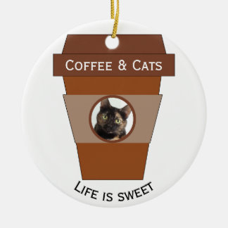  koffie en katten - Het leven is lekker Keramisch Ornament