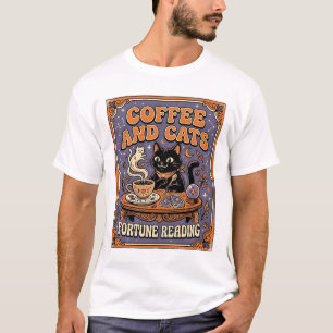 Koffie en katten kat theebladeren koffie geluksvoo t-shirt