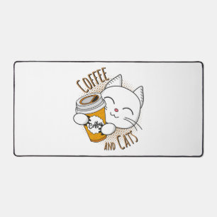 Koffie en katten, koffie, kat, katten, kitten bureaumat