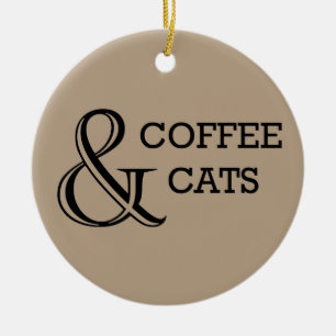 Koffie en katten met aangepaste foto keramisch ornament