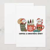 Koffie en kerstgeest kaart (Voorkant / Achterkant)