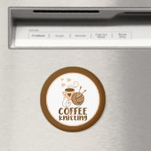 Koffie en Knitting Magnet Magneet (Insitu (Vaatwasser))
