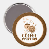 Koffie en Knitting Magnet Magneet (Voorkant / Achterkant)