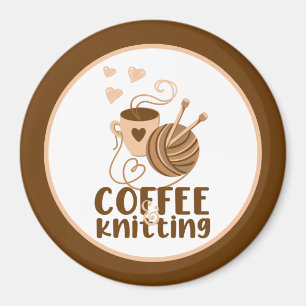 Koffie en Knitting Magnet Magneet