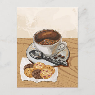 Koffie en koekjes briefkaart