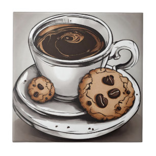Koffie en koekjes tegeltje