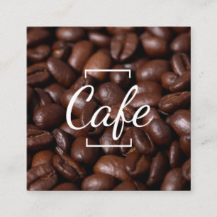 Koffie- en koffiebonen vierkante visitekaartje