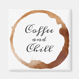 Koffie- en koude-citaat op een koffiebakontwerp magneet