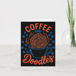 Koffie en krabbels grappige krabbel hond koffielie kaart