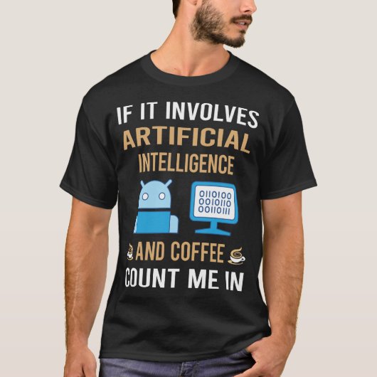 Koffie en kunstmatige intelligentie AI T-shirt (Voorkant)