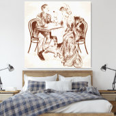 koffie en liefde canvas afdruk (Insitu (Slaapkamer))