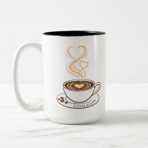 Koffie en Liefde Dubbel Hart Kunst Mok