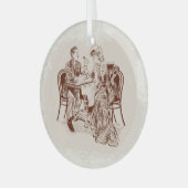 koffie en liefde glas ornament (Voorkant links)