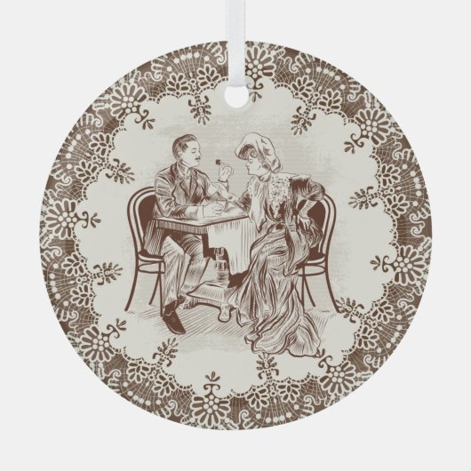 koffie en liefde glas ornament (Voorkant)