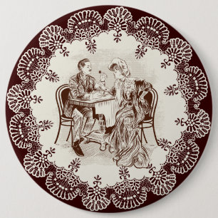 koffie en liefde ronde button 6,0 cm