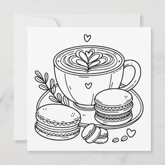 Koffie en macaron | Kleur mij (Voorkant)
