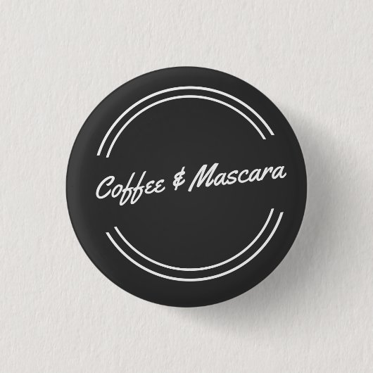 Koffie en Mascara Ronde Button 3,2 Cm (Voorkant)