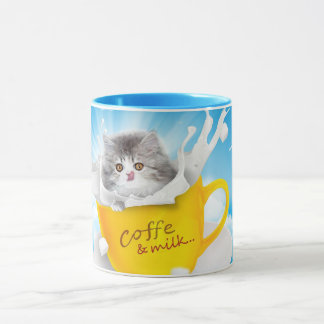 Koffie en melk met een Schattigee kat Mok