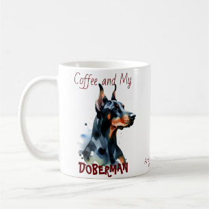 Koffie en mijn Dobermann leuke / Persoonlijke mok