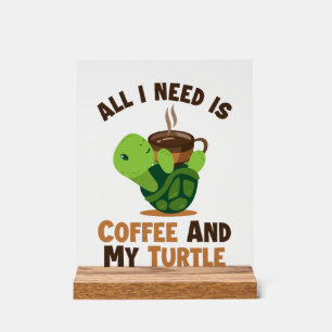 Koffie en mijn geschilderde schildpadminnaar Turtl Acryl Bord