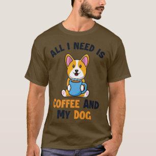 Koffie en mijn hond Dogfather Dog papa Pembroke T-shirt