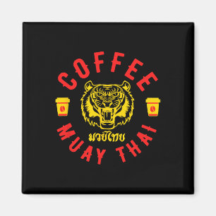 Koffie en Muay Thai Grappig Mma Kickbokscadeau Magneet