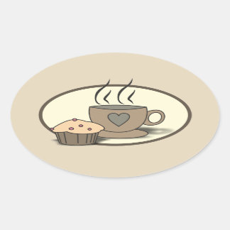 Koffie en muffin Stickers voor koffieliefhebbers