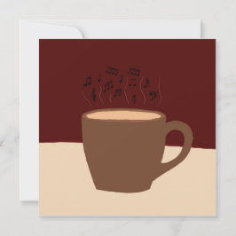 Koffie en muziek - Koffiekopje met muzikale stoom Kaart