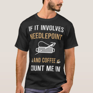 Koffie en Needlepoint Canvaswerk T-shirt