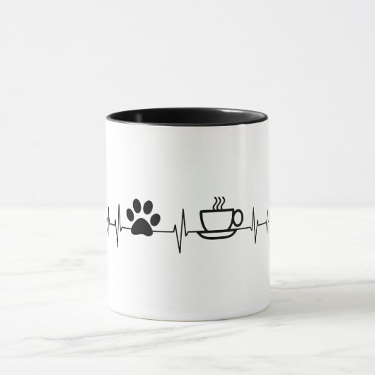 Koffie- en Pet Lover EKG Mok (Midden)